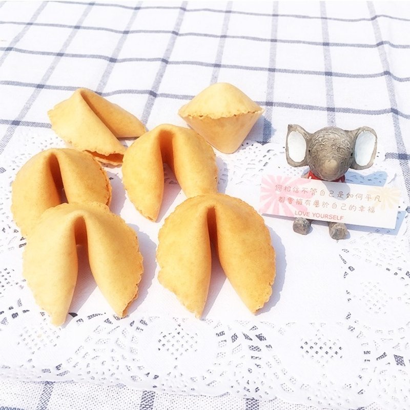 生日礼物  定制化幸运签饼 幸福蓝礼盒 牛奶口味 幸运饼干 6入  - 手工饼干 - 新鲜食材 蓝色