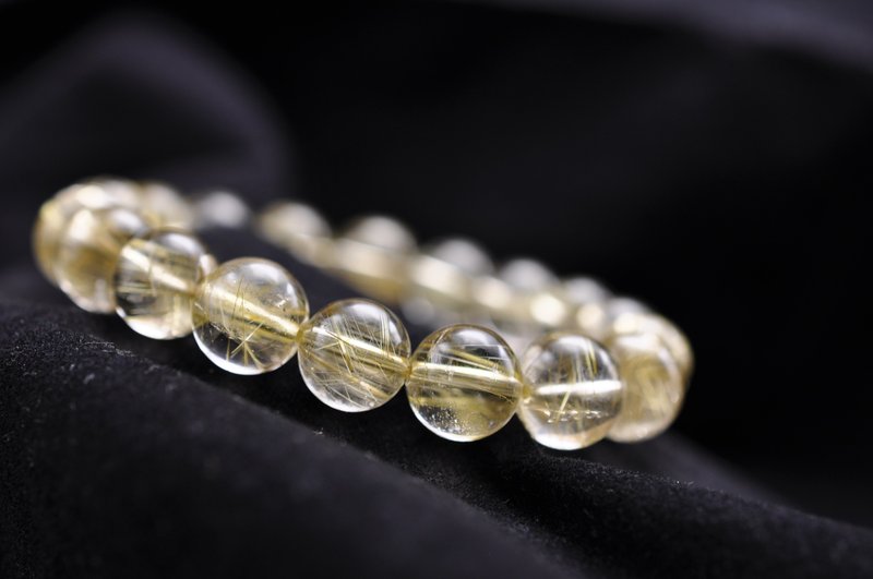 严菜单品 | 金发晶手链10mm+ 财富之石 主财 偏财 人缘 健康 避邪 - 手链/手环 - 水晶 金色