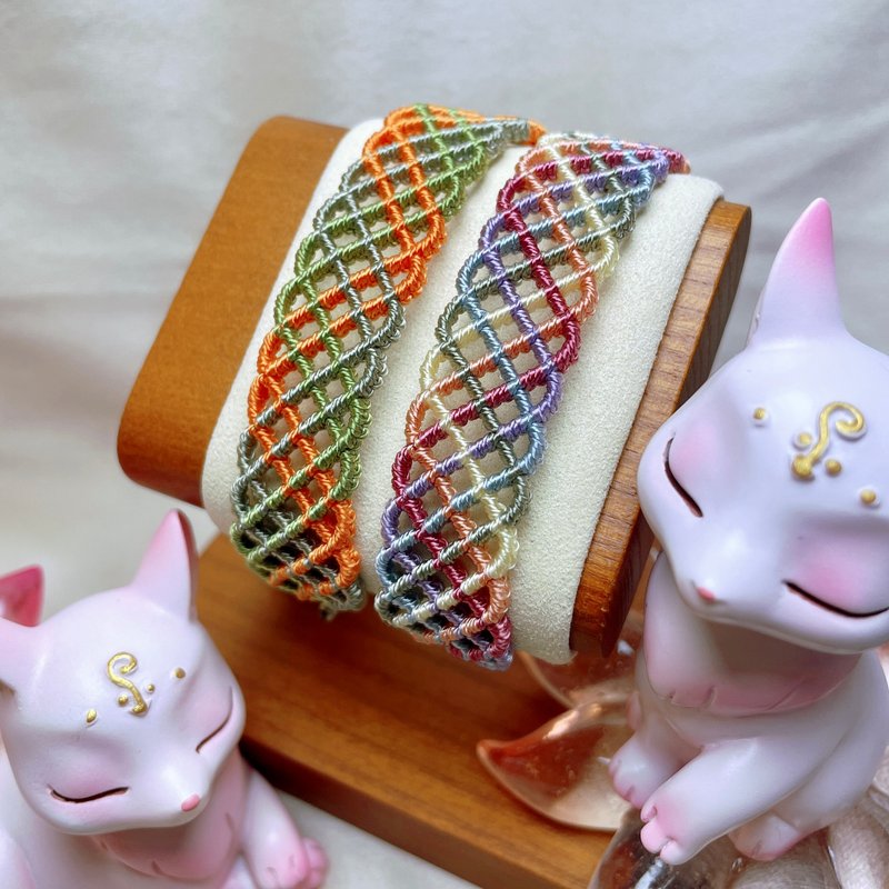 小篱笆手工编织镂空手绳 - 手链/手环 - 其他人造纤维 多色
