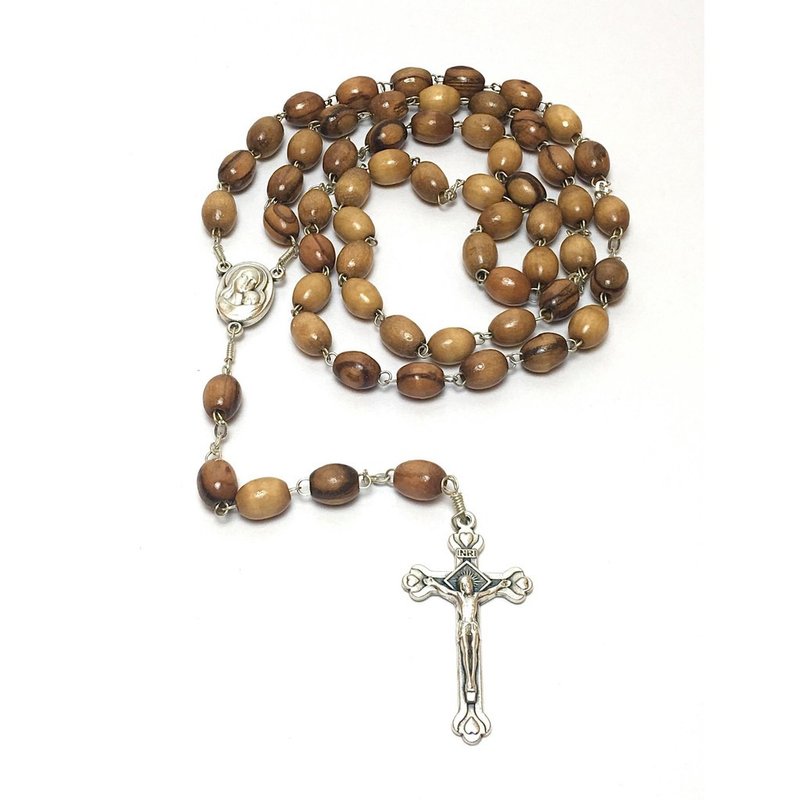 以色列进口橄榄木挂饰精致念珠项链十字架耶稣苦像圣物精品13500 - 项链 - 木头 咖啡色