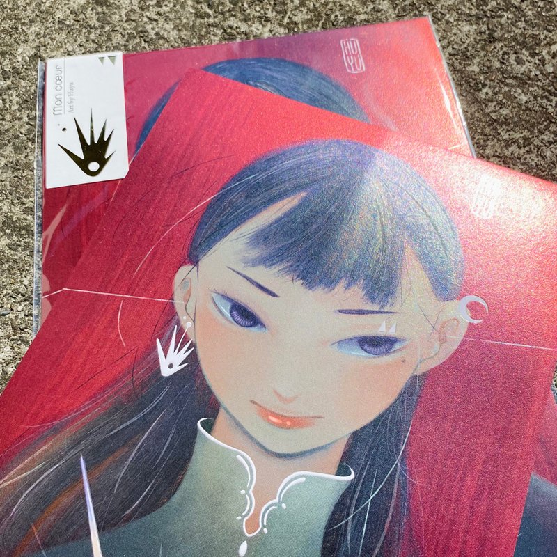 绝版品-Mon Coeur - A4 打凸烫金复制画 - 海报/装饰画/版画 - 纸 红色