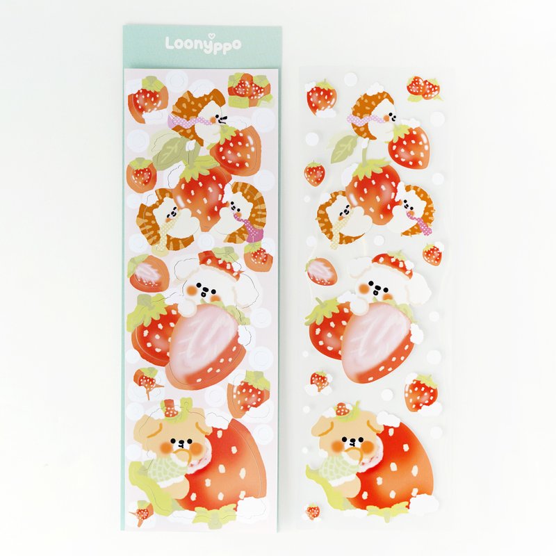 雪花草莓贴纸 - 贴纸 - 纸 多色