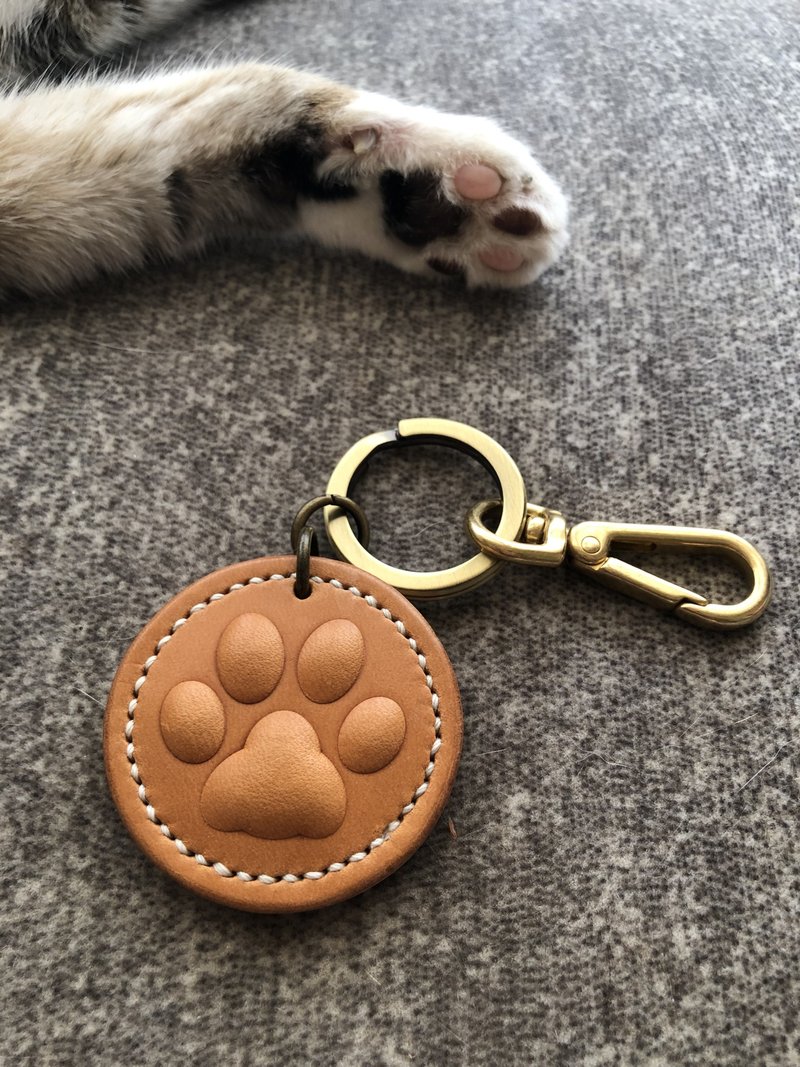 猫咪肉垫悠游卡钥匙圈 - 钥匙链/钥匙包 - 真皮 