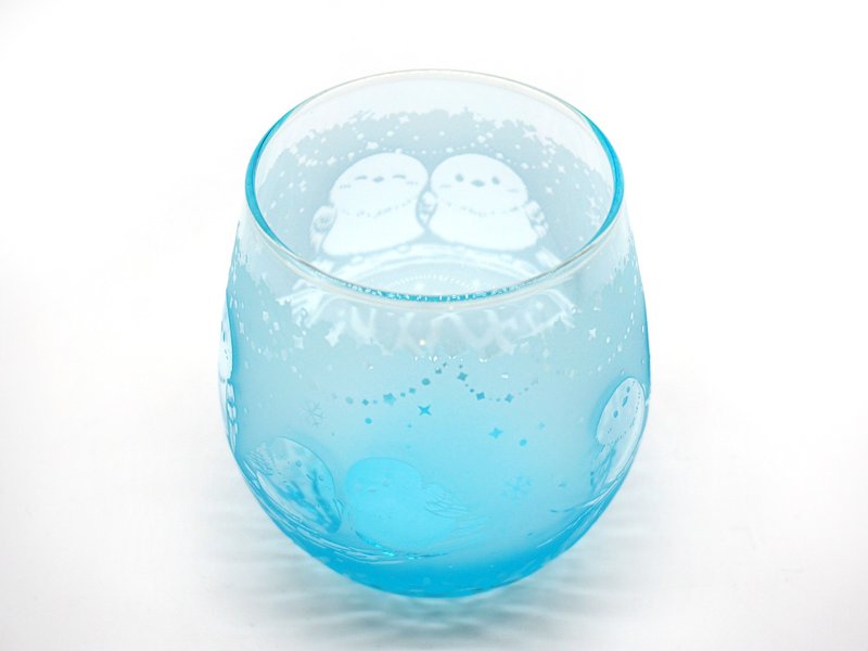 长尾山雀栖枝杯・圆歌 - 其他杯子 - 玻璃 蓝色