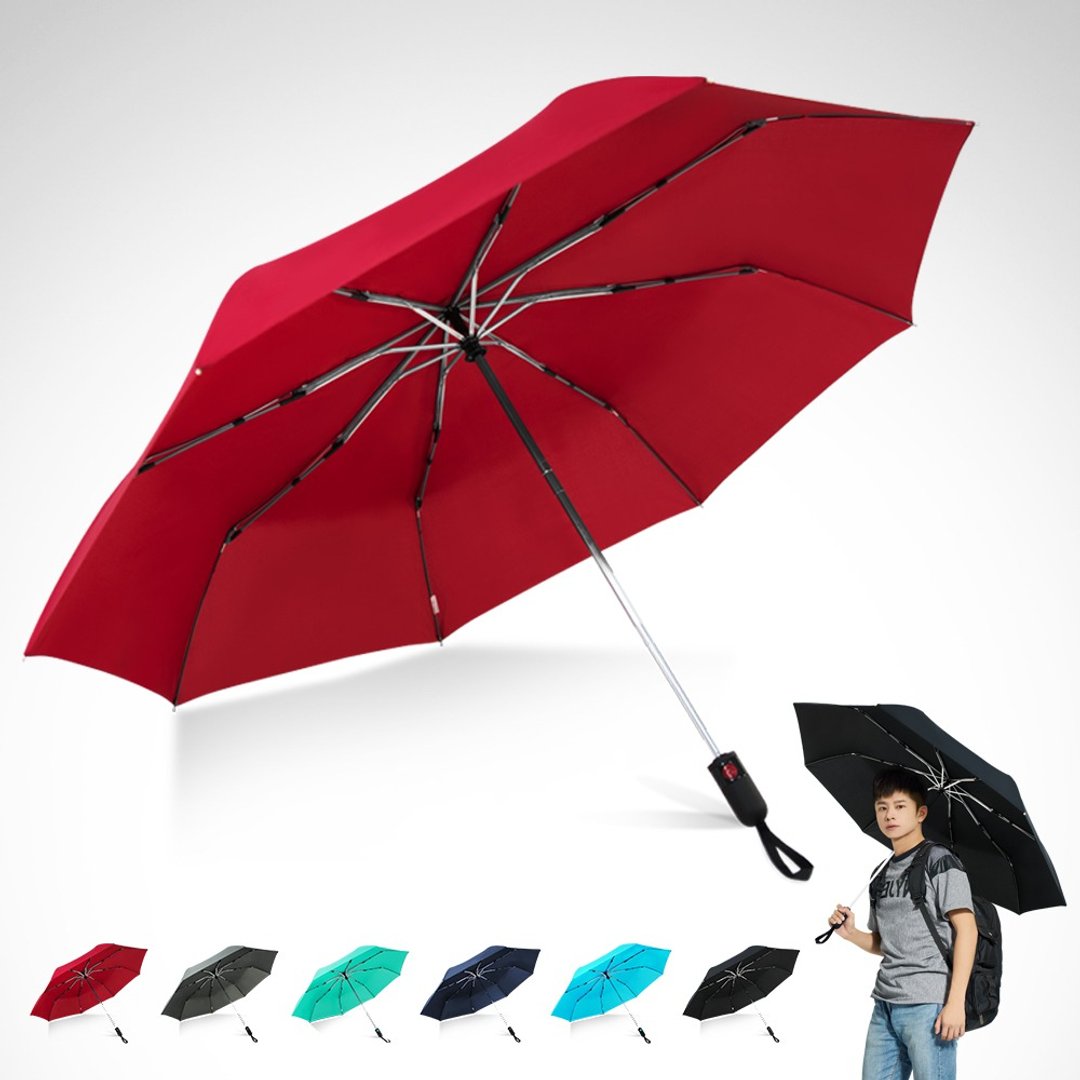 TDN省力回压极简超拨水自动开收伞超大防风雨伞(艳红) - 雨伞/雨衣 - 防水材质 红色