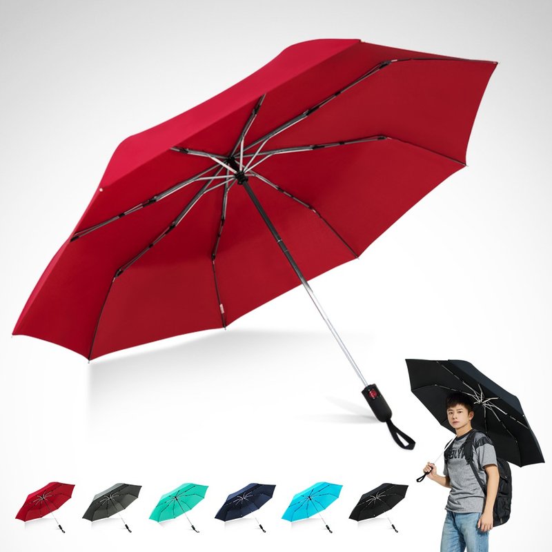 TDN省力回压极简超拨水自动开收伞超大防风雨伞(艳红) - 雨伞/雨衣 - 防水材质 红色