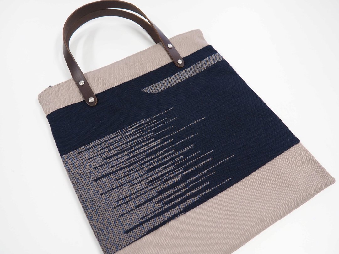 手工织布文件袋/肩背包/大tote bag - 侧背包/斜挎包 - 棉 卡其色