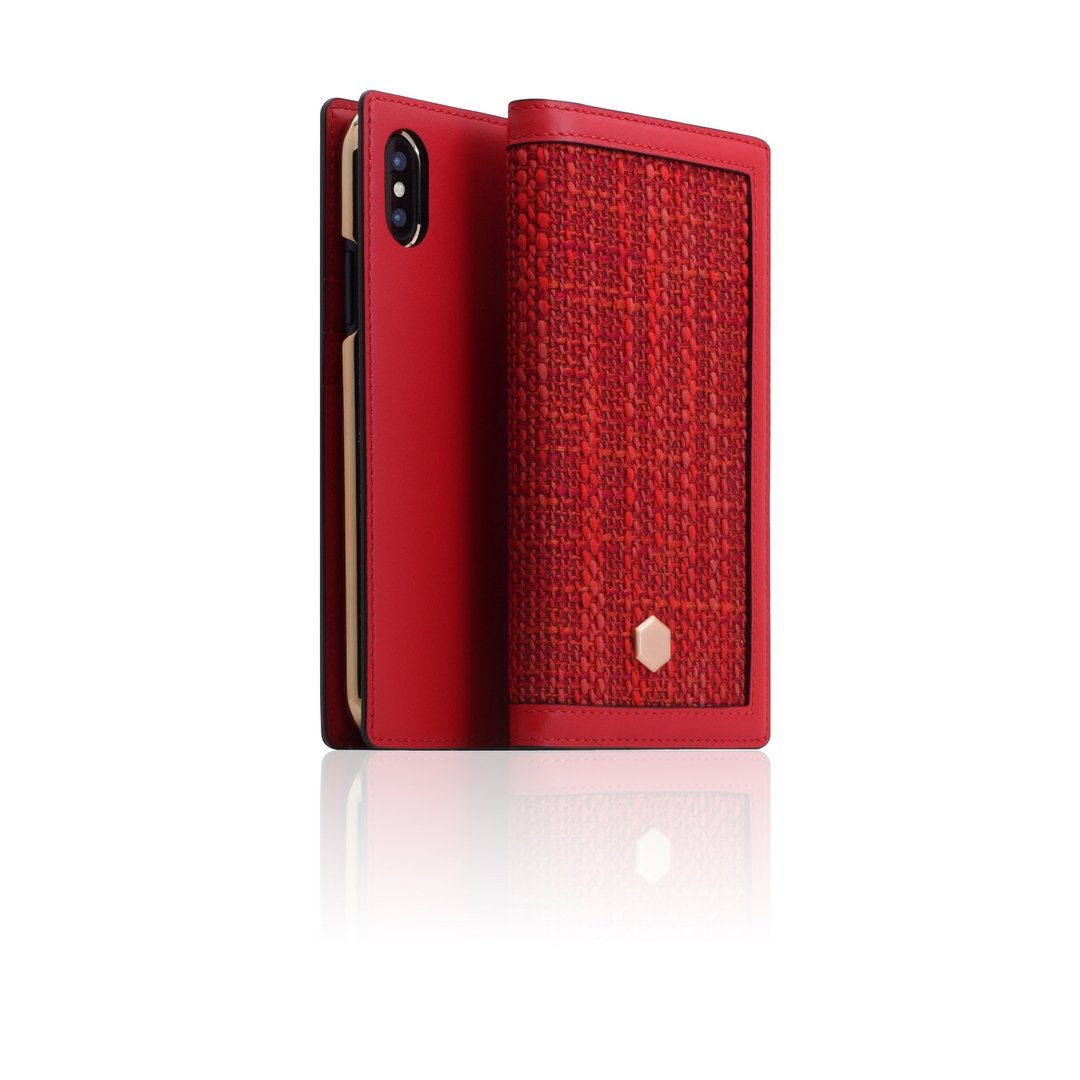 SLG Design iPhone Xs / X D5 CSL 帆布混搭风 侧掀式真皮皮套 - 手机壳/手机套 - 真皮 多色