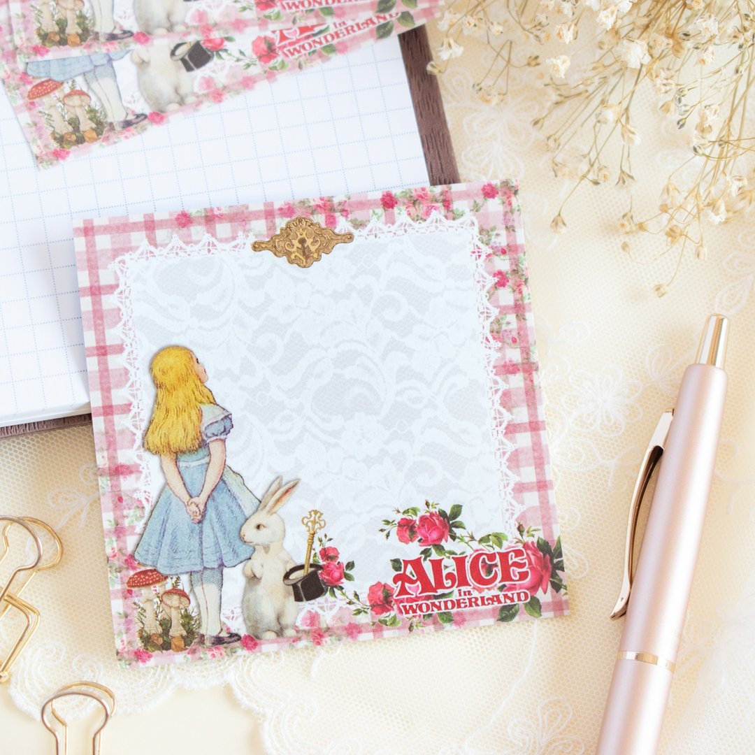 Memo - Alice in Wonderland No.37 / 30 pieces - 便条纸/标签贴 - 纸 红色