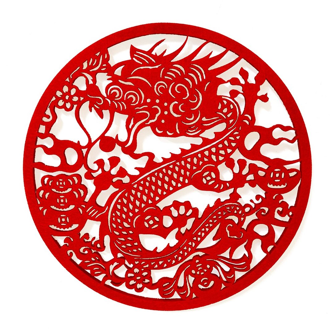 【好运龙总来】龙年毛毡春联挂饰 - 红包/春联 - 聚酯纤维 红色