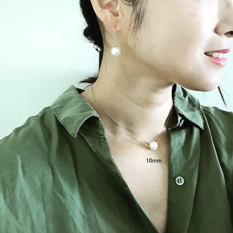 NECKLACE / 14kgf & Shell Pearl / DollN01 - 项链 - 其他金属 白色