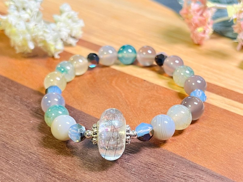 施华洛奥地利水晶手链 925纯银 宠物毛/胎毛 宠物纪念品 树脂滴胶 - 手链/手环 - 水晶 透明