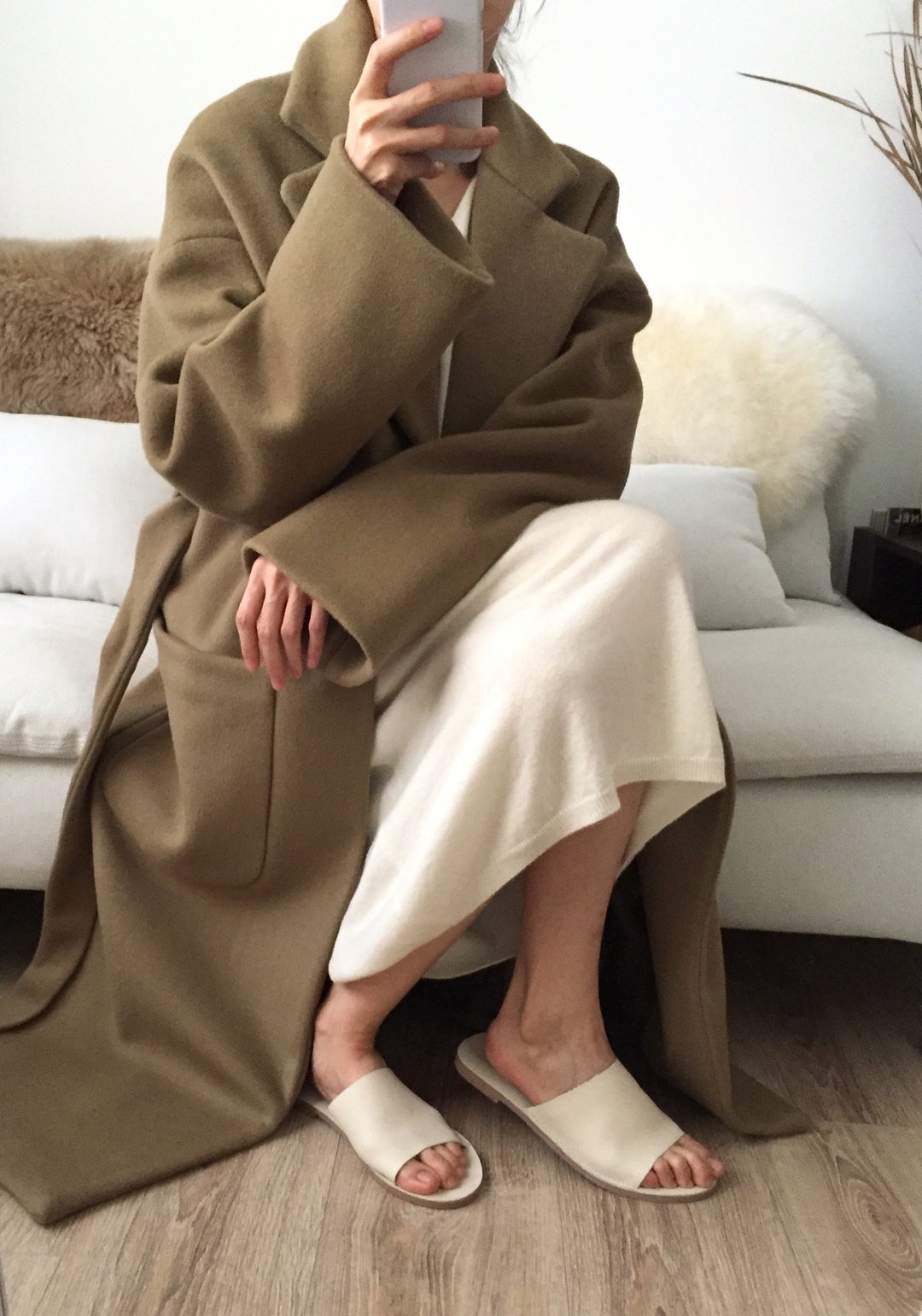 Solange Coat  羊毛长版大衣 苔藓色 多色可选 - 女装休闲/机能外套 - 羊毛 
