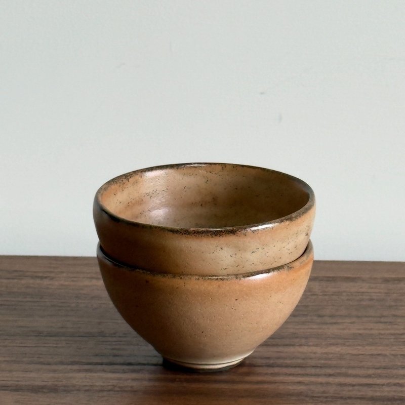 落日余晖 手作釉烧陶碗 - 碗 - 陶 咖啡色