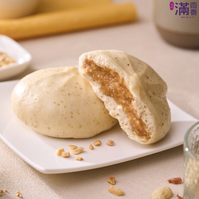 【满面香】花生芝麻铜圆包-4颗入 - 面包/吐司 - 新鲜食材 