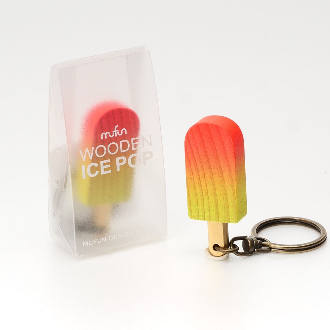 原木冰棒造型 ICE POP【阳光芒果】钥匙圈 - 钥匙链/钥匙包 - 木头 