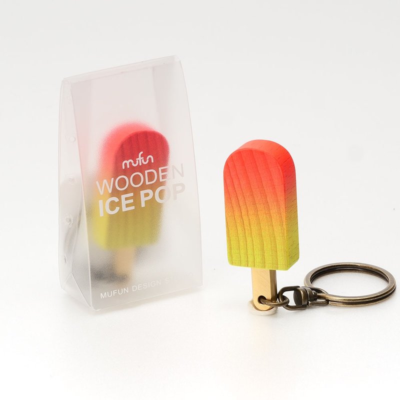原木冰棒造型 ICE POP【阳光芒果】钥匙圈 - 钥匙链/钥匙包 - 木头 