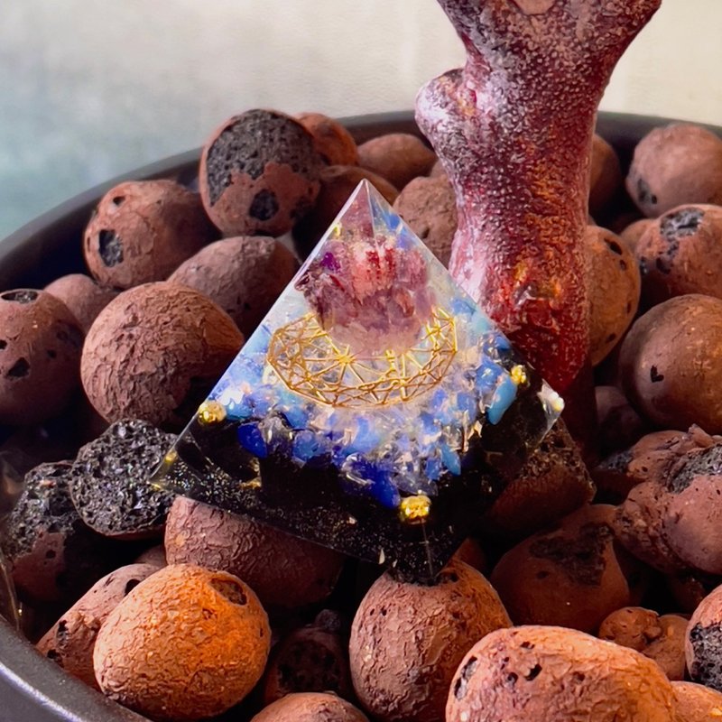 【镂空•浮离—紫钛晶+蛋白石+金曜石】奥根能量塔 - 摆饰 - 水晶 