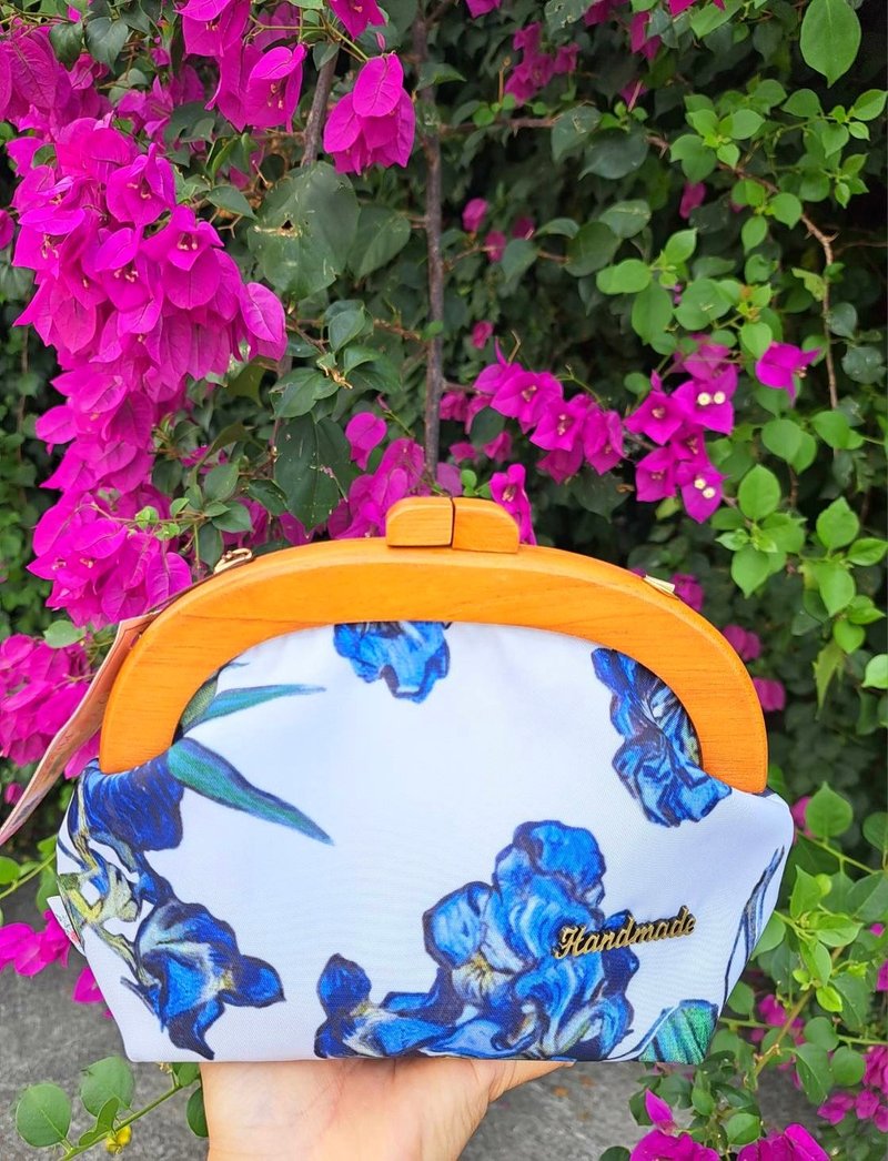 传递彩虹之爱~木头口金包 - 侧背包/斜挎包 - 棉．麻 