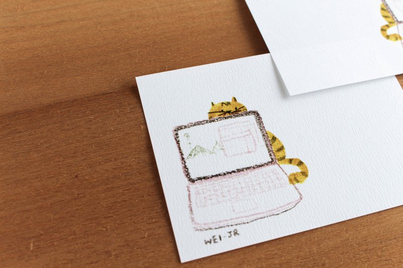 喵的日常小卡 爱你的方式 - 卡片/明信片 - 纸 蓝色