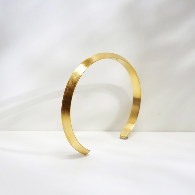 定制中英文刻字 | 雾面18K金色情侣可调节开口手镯  |C手环| 定制 - 手链/手环 - 贵金属 卡其色