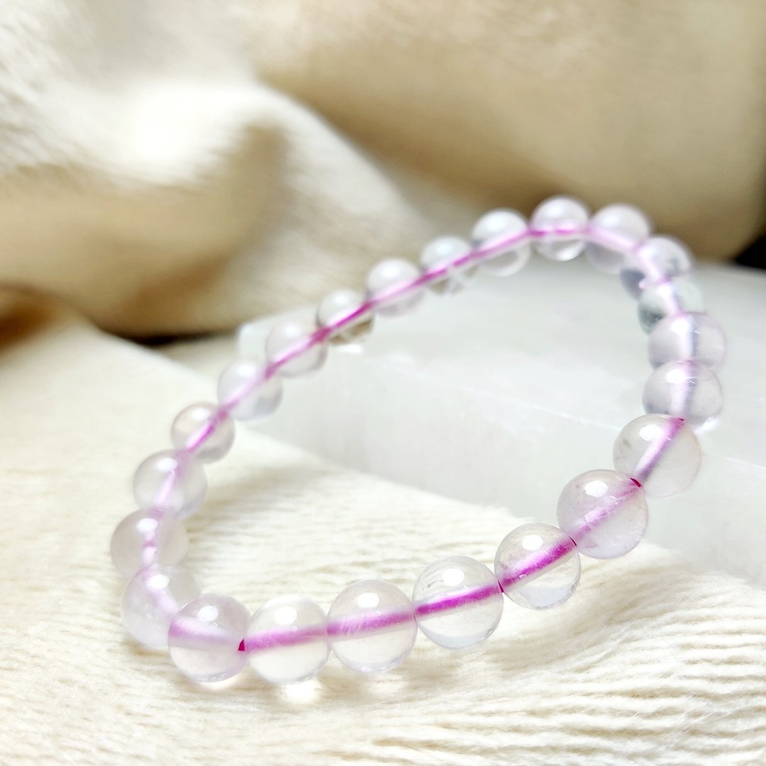 马粉 粉水晶 Rose Quartz 手串 手链 天然水晶  8mm - 手链/手环 - 水晶 