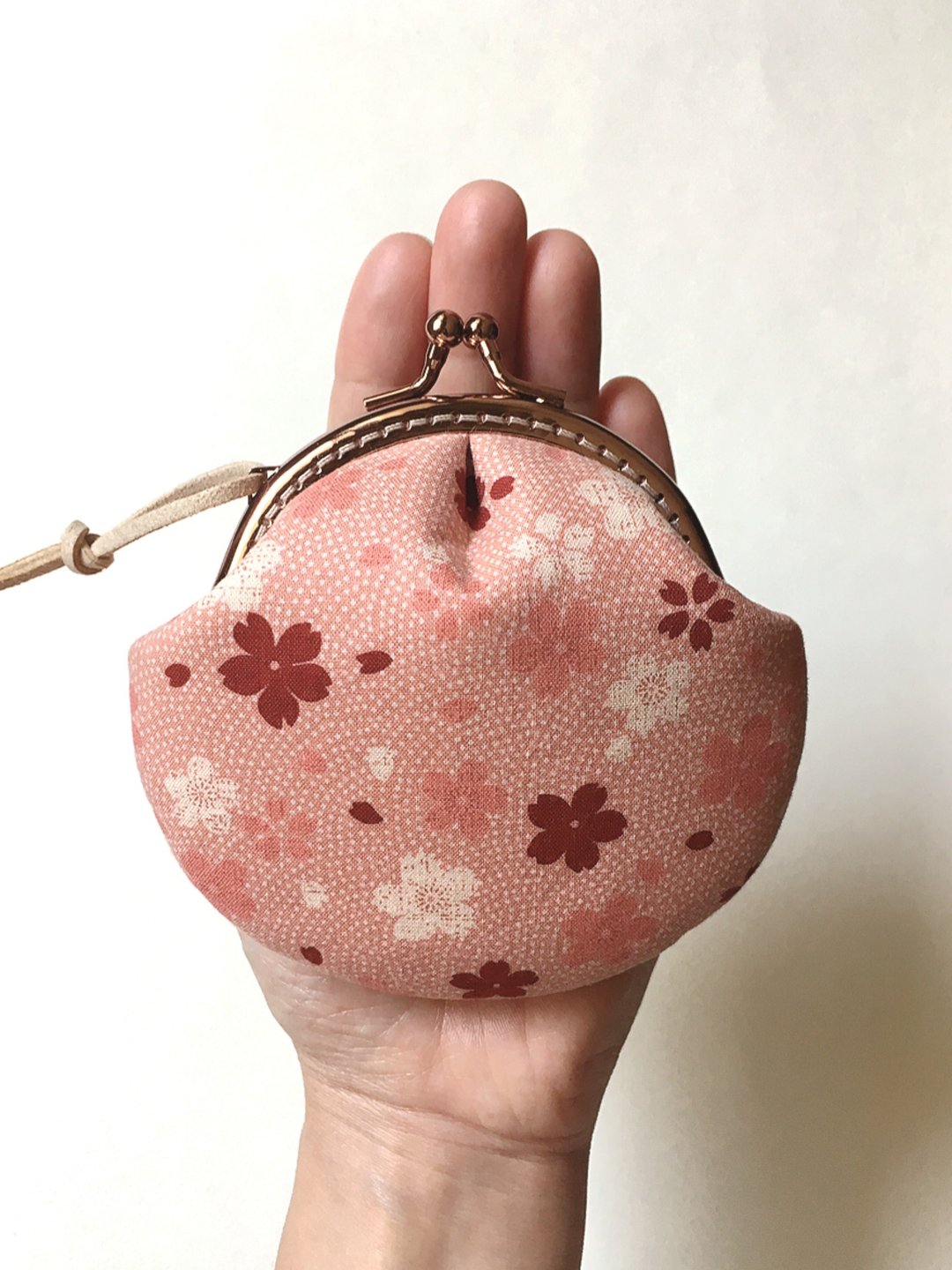 hm2。四月樱 粉 贝壳。口金包 - 零钱包 - 棉 粉红色