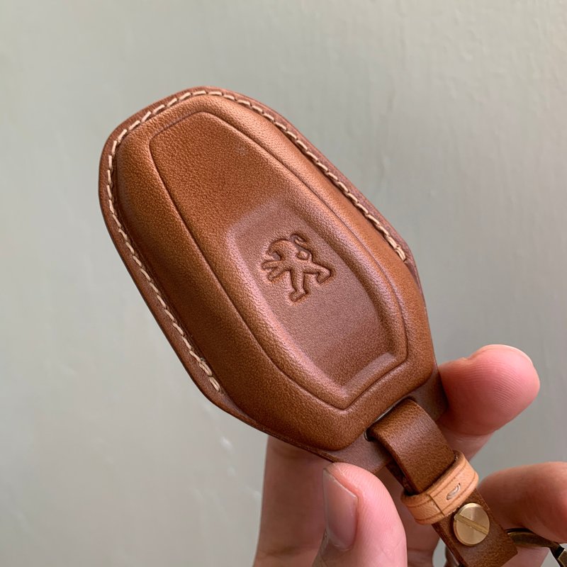 Peugeot Buttero 宝狮 汽车钥匙皮套 3008 208 508 SW GT 5008 - 钥匙链/钥匙包 - 真皮 蓝色