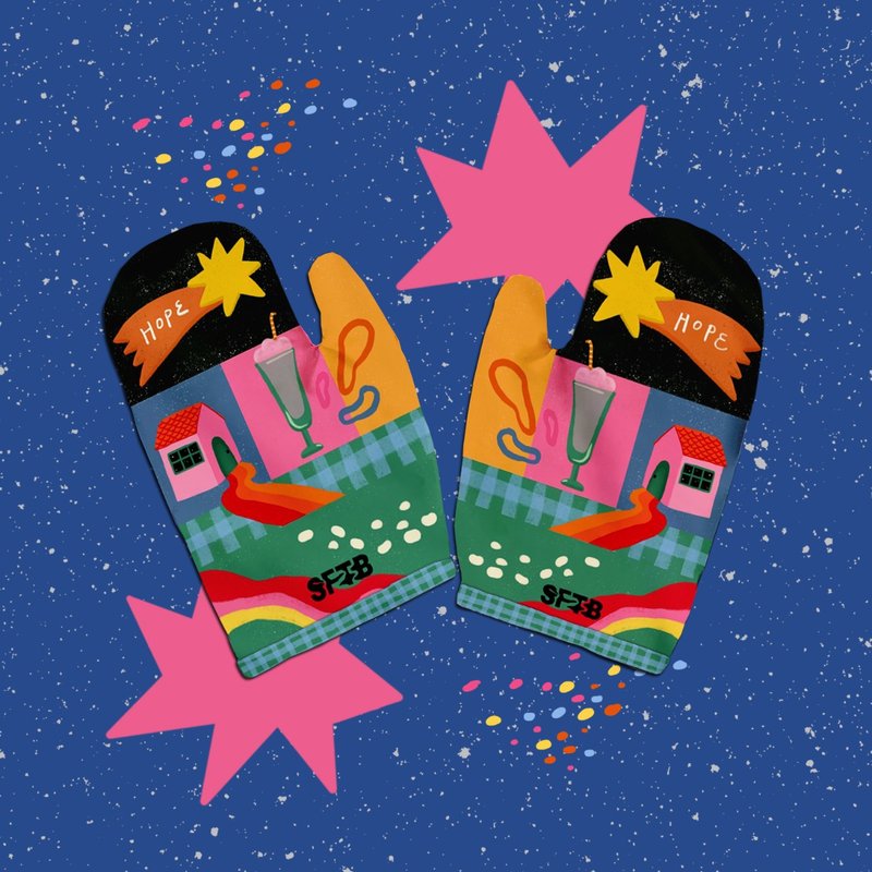 Lunar Society Oven Mitt - 手套 - 聚酯纤维 多色