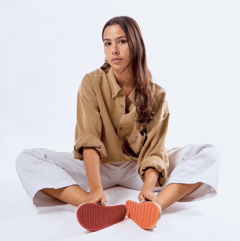 indosole 环保拖鞋 运动鞋底 墨碳黑/红底 女 - 拖鞋 - 环保材料 黑色
