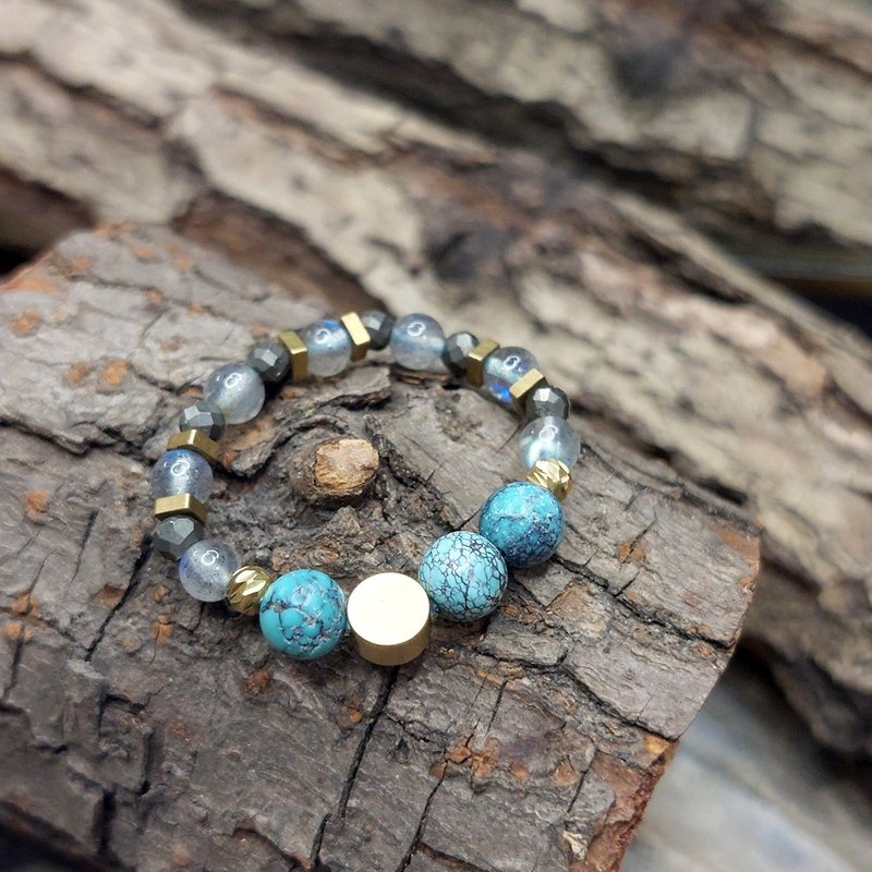 天空之石戒指 | 绿松石 | 土耳其石 | 拉长石 | 黄铁矿 | - 戒指 - 水晶 