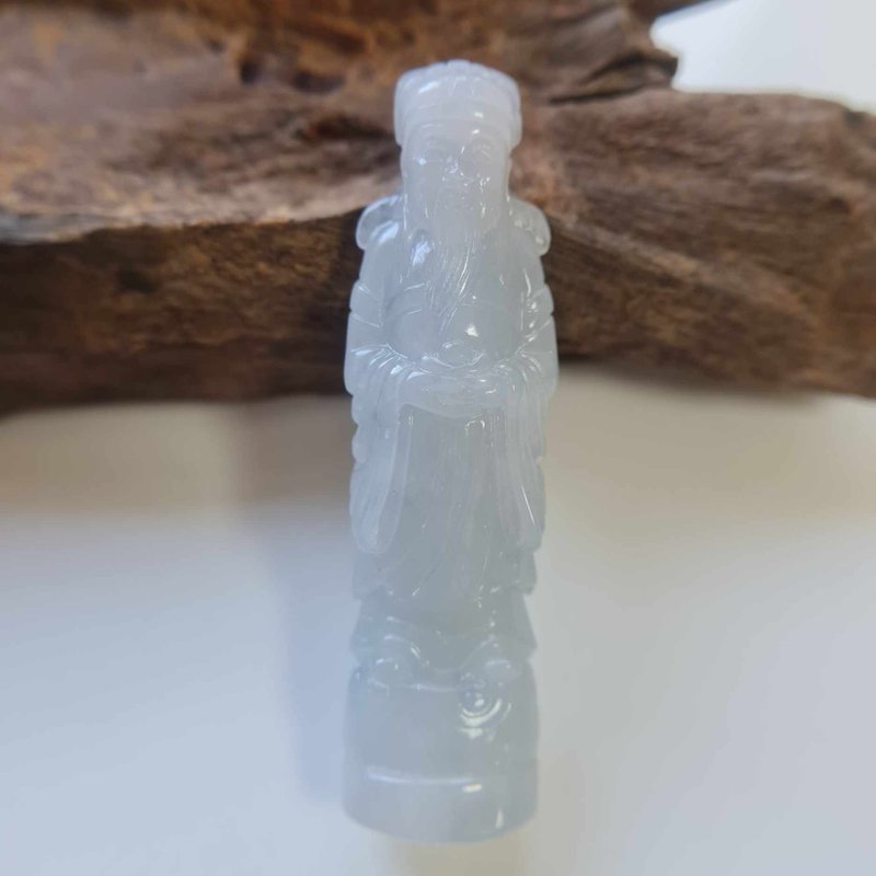 细腻冰感财神爷小摆件 | 天然缅甸玉A货翡翠 - 吊饰 - 玉石 