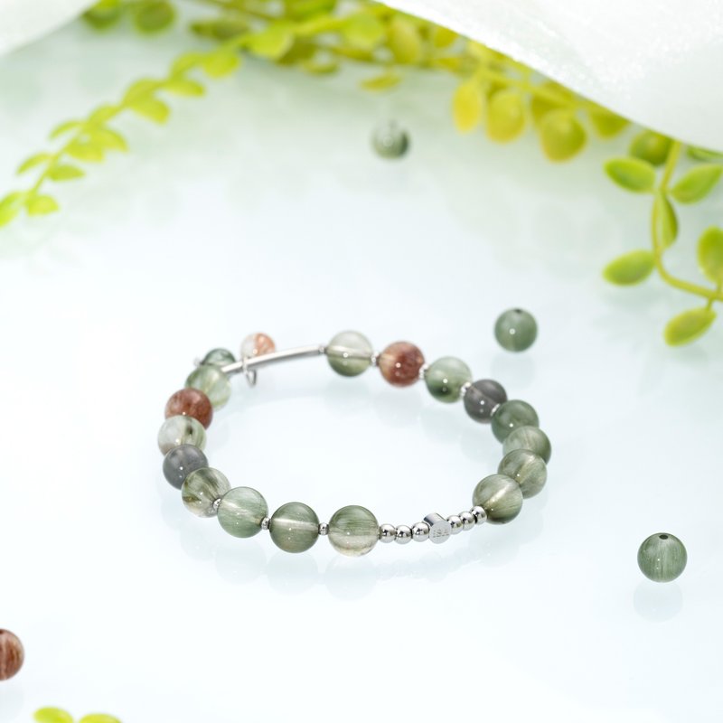 蔓青设计款 | 绿发晶 | 红发晶 | 拉长石 | 天然能量手串 7-8.5mm - 手链/手环 - 水晶 多色