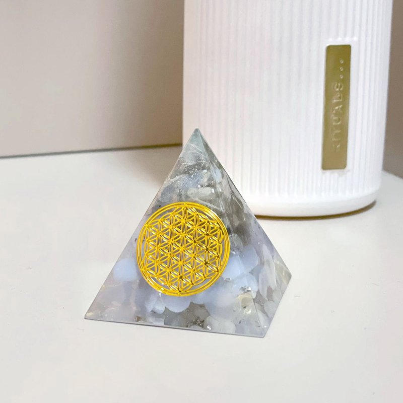 【灰月亮+蓝纹玛瑙】奥根能量塔Orgonite (6cm/5cm/4cm) - 灯具/灯饰 - 水晶 