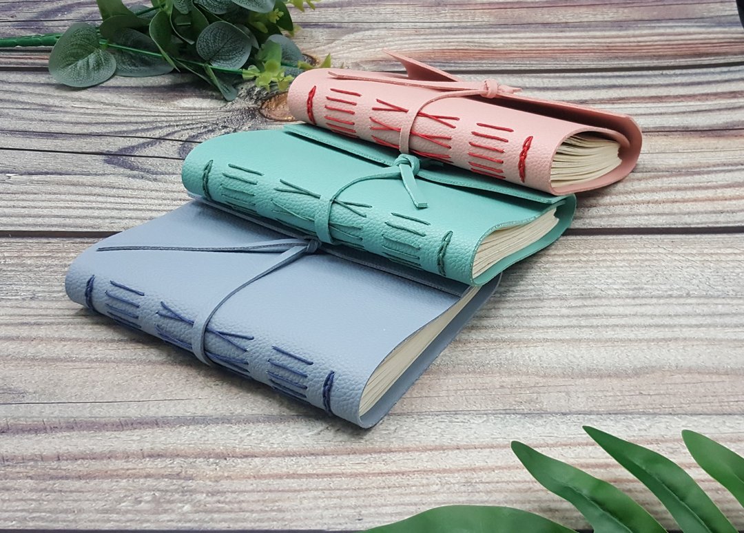 手作记事本 Pastel Collections 仿皮革封面搭配细绳 - 笔记本/手帐 - 人造皮革 