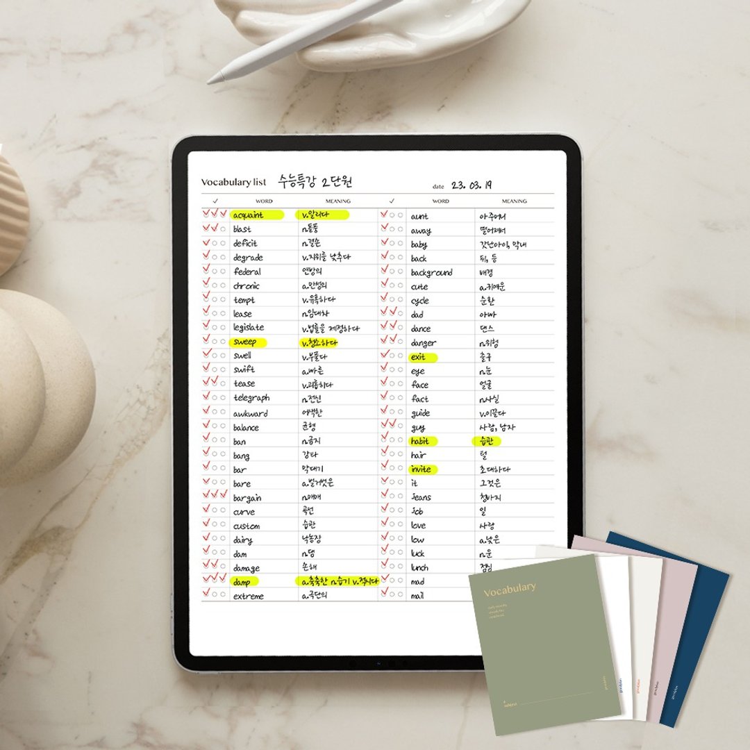 iPad voca notes vocabulary 英语单词/单词本/单词学习/学习/外/ - 图文模板设计 - 其他材质 