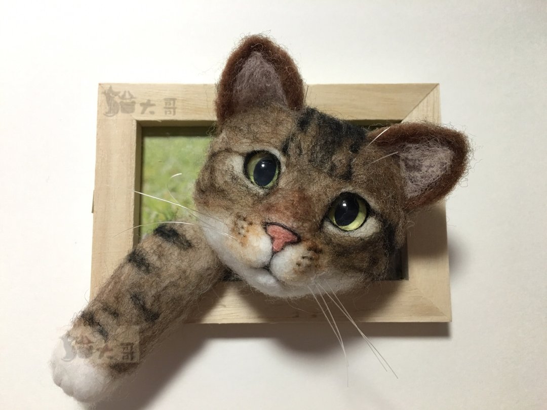 ☆ 羊毛毡 猫猫头仔立体相架 ☆ - 编织/刺绣/羊毛毡/裁缝 - 羊毛 多色