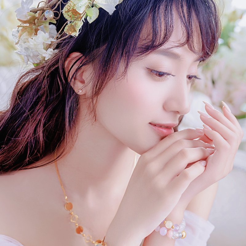 湛金店 清透彩糖 薫衣草紫晶 葡萄石 粉晶 柠檬石 - 手链/手环 - 水晶 