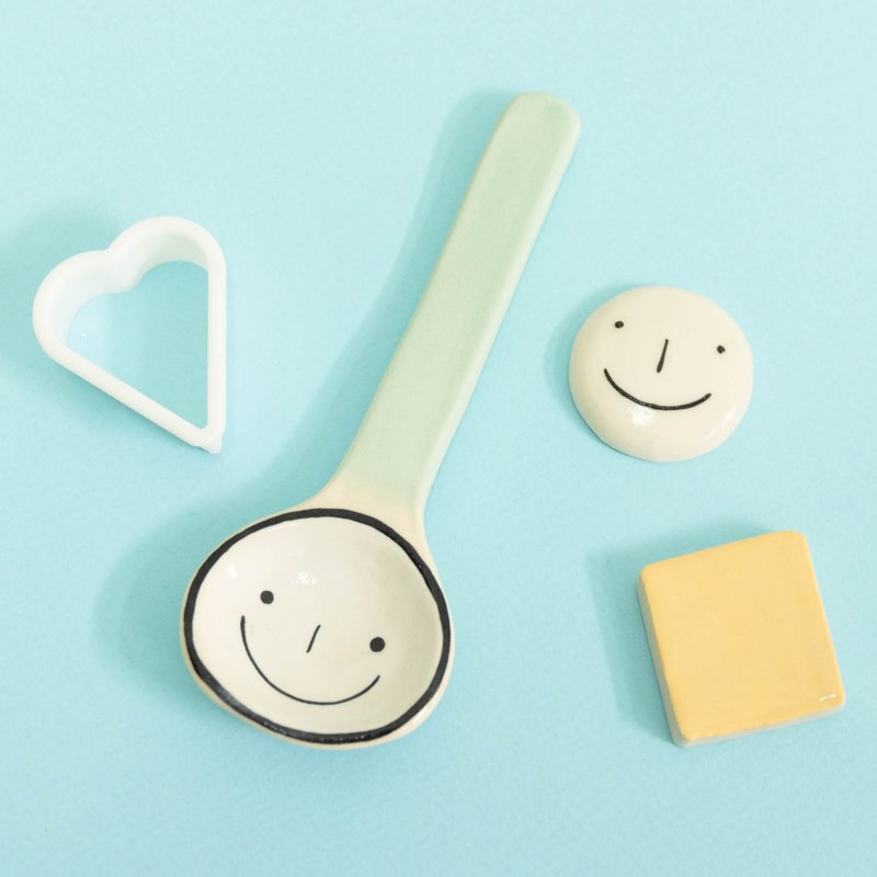 SMILEY SPOON - 碗 - 陶 白色