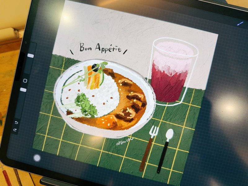 食物插画 * 厚涂咖喱饭系列 - ipad+procreate实验室 / 简v老师 - 插画/绘画/写字 - 其他材质 