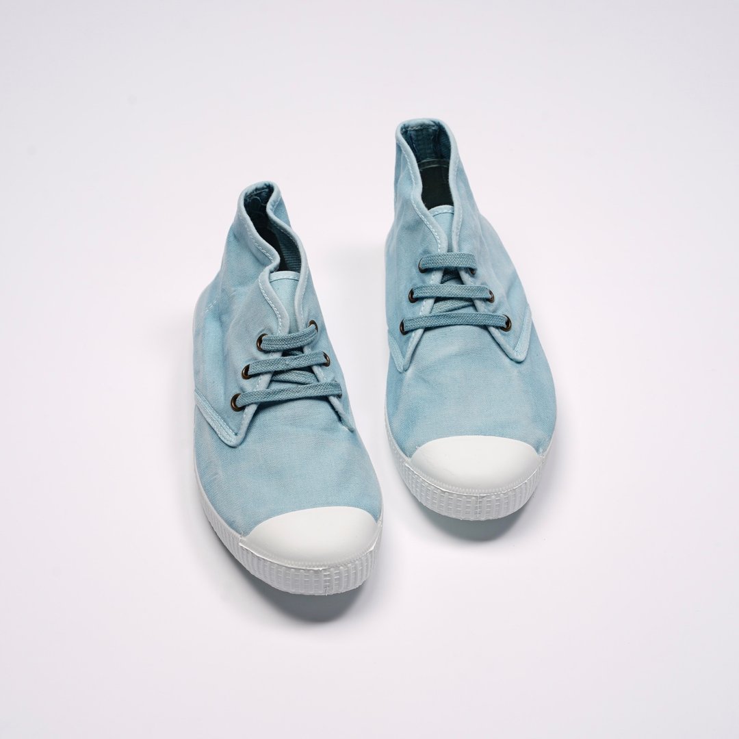 西班牙帆布鞋 CIENTA 60777 72 淡蓝色 洗旧布料 大人 Chukka - 女款休闲鞋 - 棉．麻 蓝色