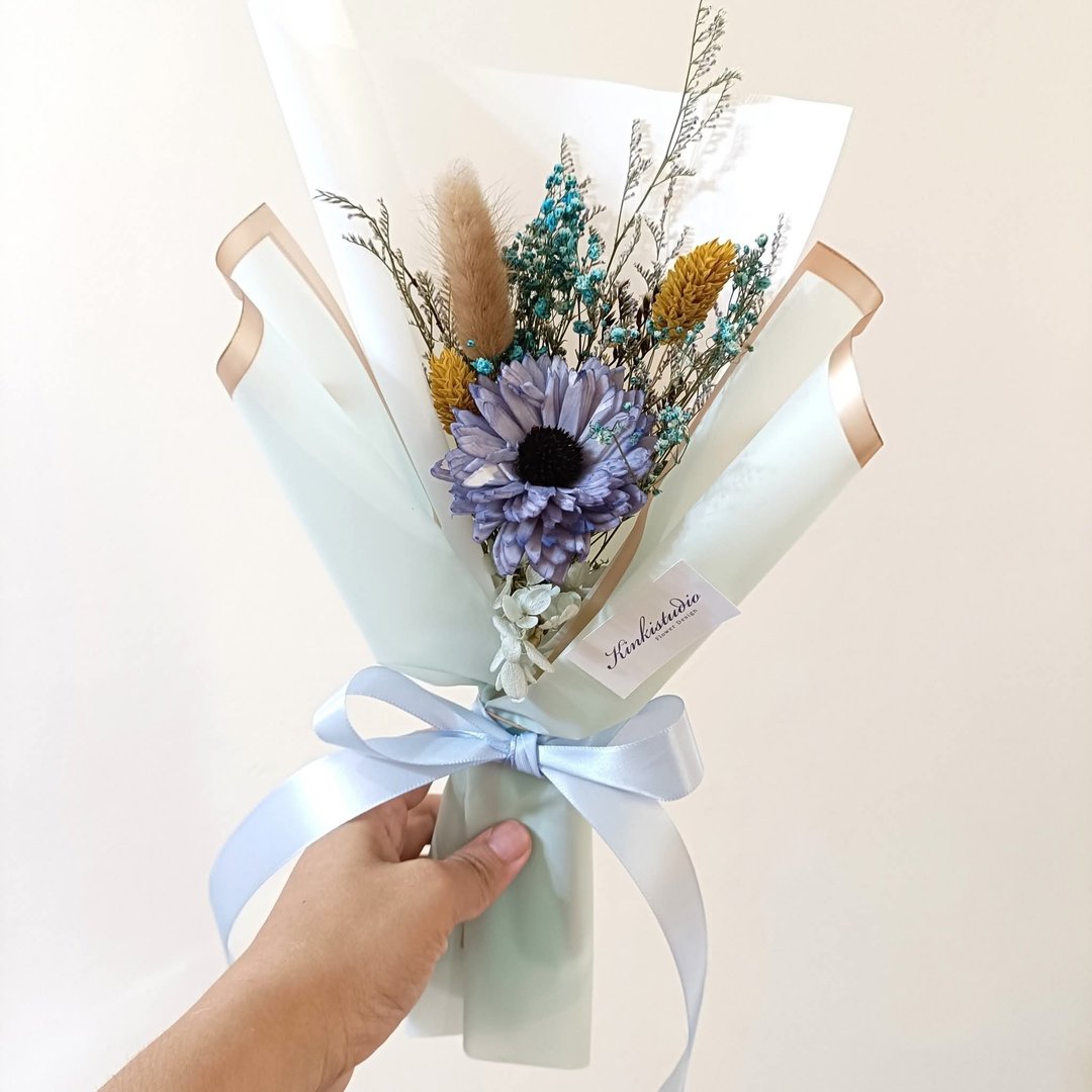 毕业花束玫瑰向日葵太阳花 | 新品永生花干燥花生日礼物 S 线下取货 - 干燥花/捧花 - 植物．花 粉红色
