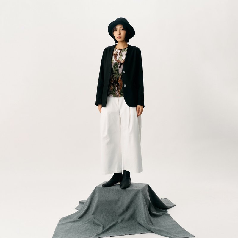 优雅简约黑色西装外套 防皱轻机能 - 女装休闲/机能外套 - 棉．麻 黑色