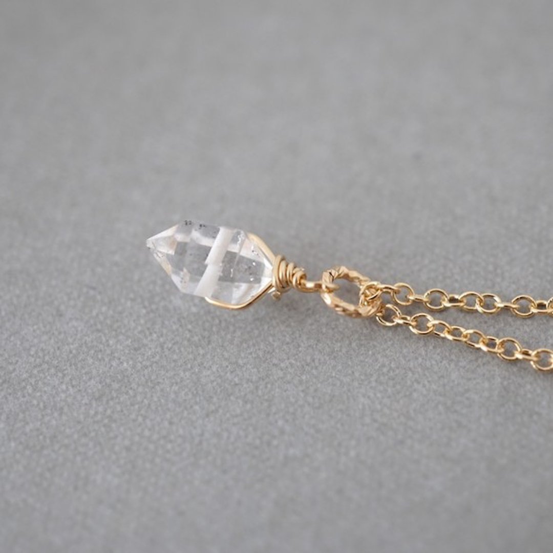 14kgf Herkimer Diamond Necklace [M] - 项链 - 宝石 透明