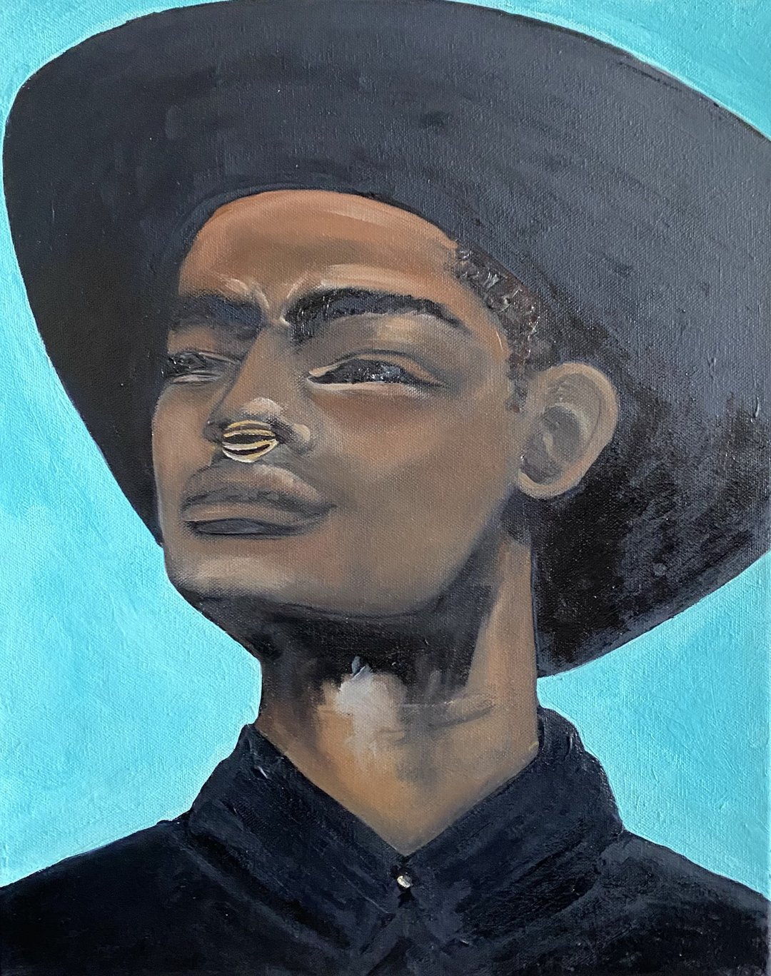 Man portrait, Oil painting, Handsome guy, Fauvism, Brutal, Man in a hat, Modern. - 墙贴/壁贴 - 其他材质 黑色