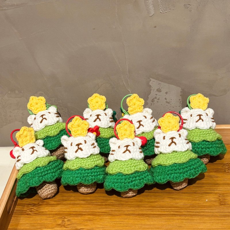 小白熊圣诞树钩织钥匙圈 - 钥匙链/钥匙包 - 其他材质 