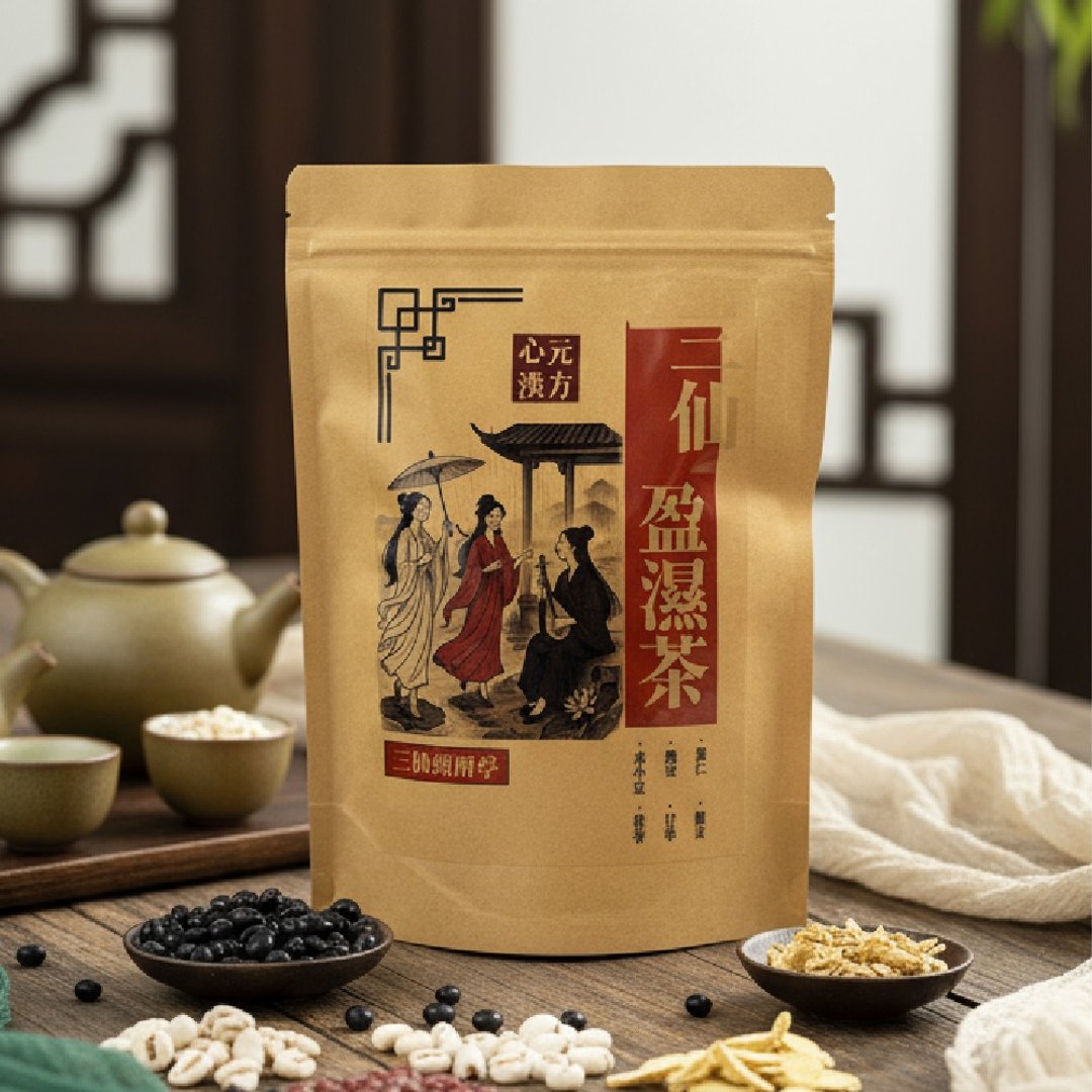 【三仙盈湿茶】赤小豆+薏仁+黑豆三重配方 轻盈体验 舒适生活 - 茶 - 其他材质 白色
