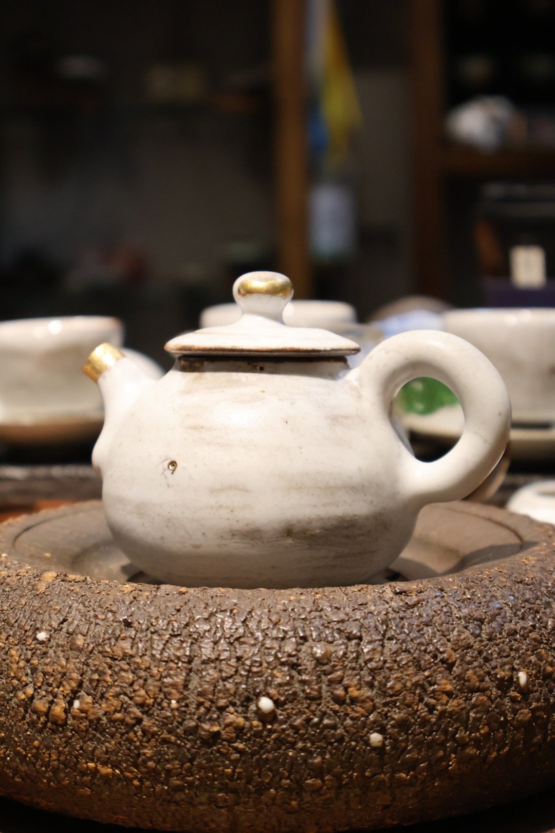 亚光白志野鎏金壶-台湾余华宇老师-新款-容量约150cc - 茶具/茶杯 - 陶 