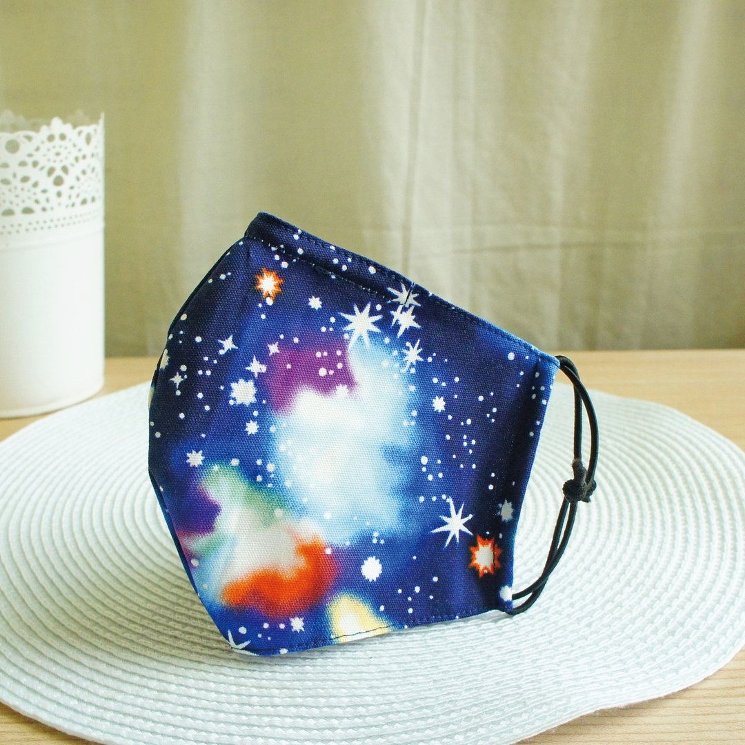 Lovely日本布【银河星空2way立体换滤材口罩】大人版 - 口罩 - 棉．麻 蓝色