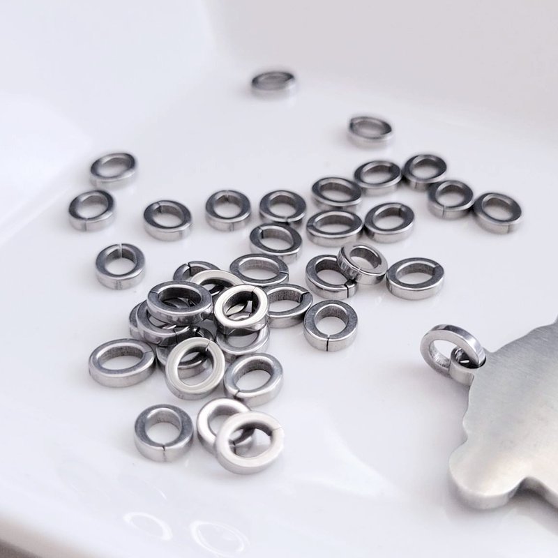 DIY材料。不锈钢墬头(10个)椭圆钢圈 吊坠扣 坠子头 饰品挂头 - 零件/散装材料/工具 - 不锈钢 银色